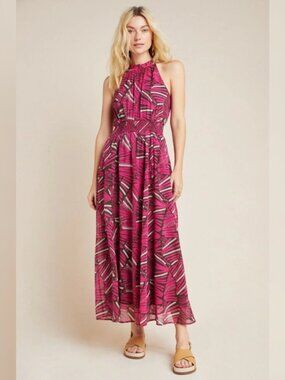 Anthropologie Kelli Halter Maxi Dress Sz XS